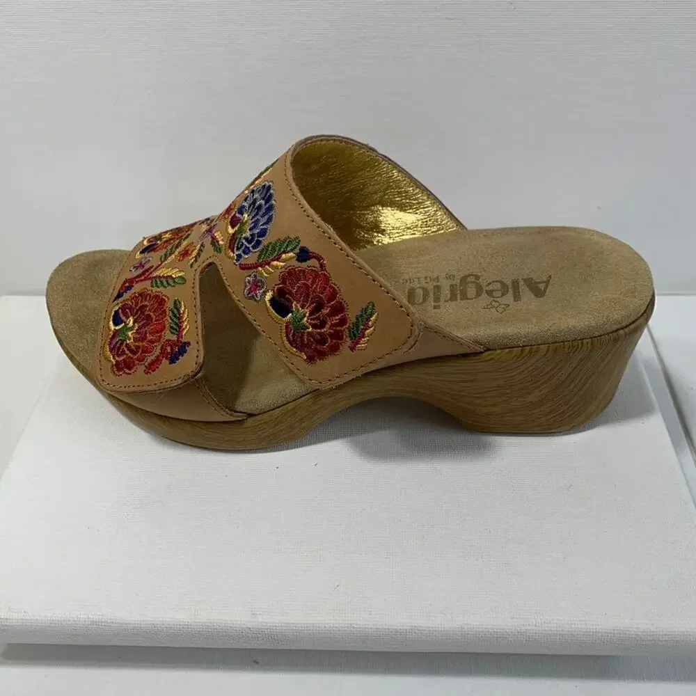 Alegria cognac Needles and Pins slide sandals NWT